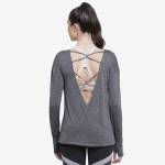 Women Charcoal Grey Sports Training T-shirt