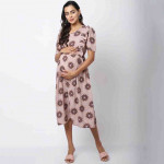 Ethnic Motifs Maternity Empire Midi Dress