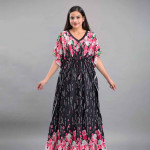 Black Printed Maxi Nightdress